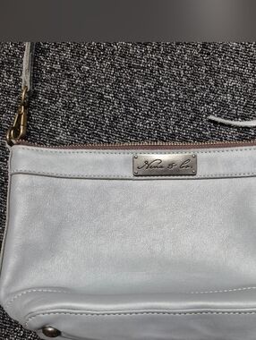 Nena & Co. Leather Crossbody Bag Slate Blue Grey